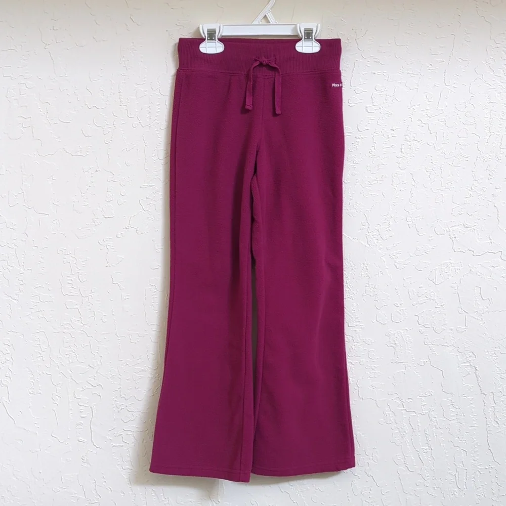 🌻 The Children's Place Girls Fuchsia Fleece Flared Sweatpants Size 6X/7